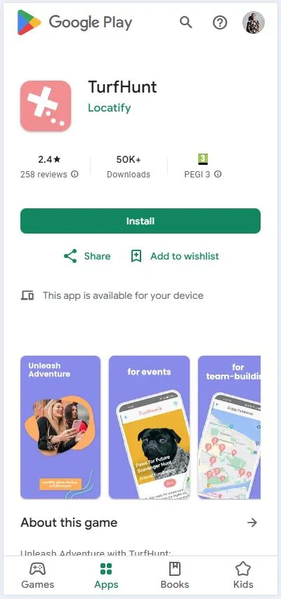 turfhunt android pavasario svente